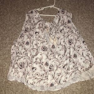 White tank with design and ties